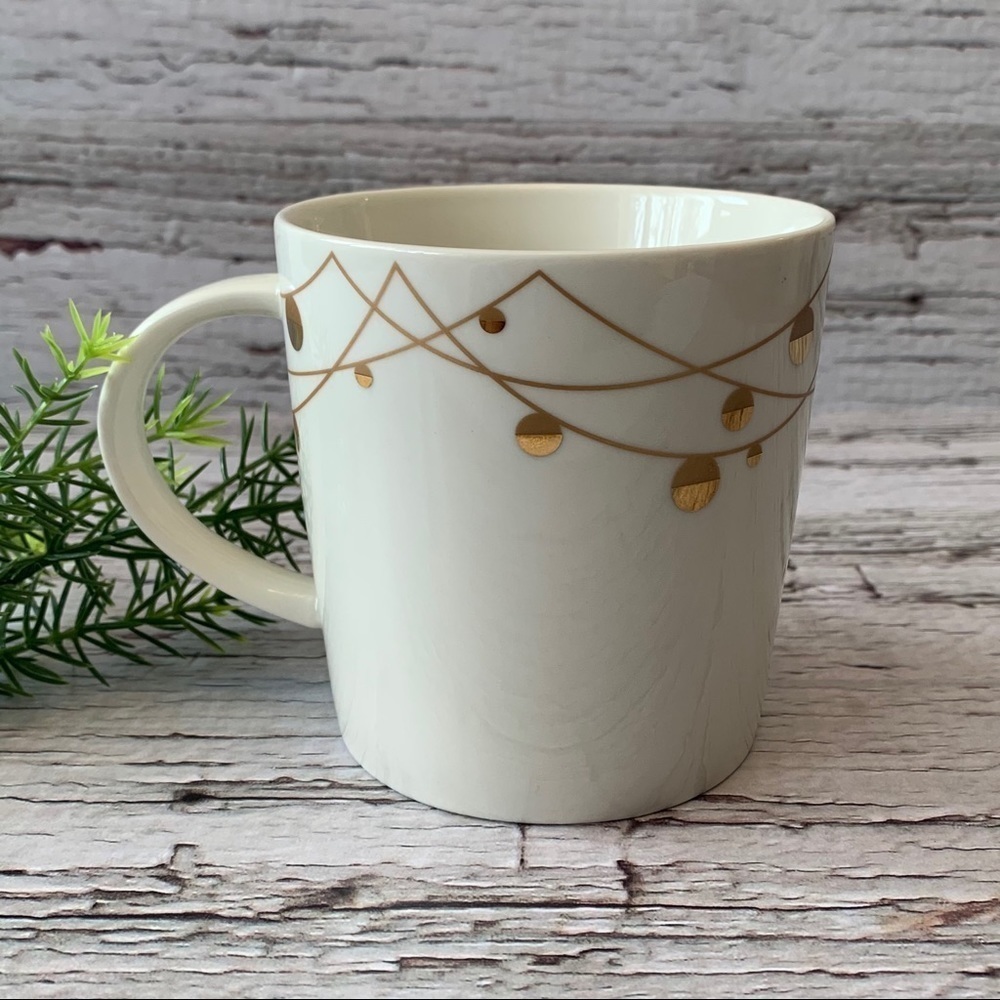 STARBUCKS | Holiday Gold Balls Swag Mug 14oz Coffee Tea Water Cup​​